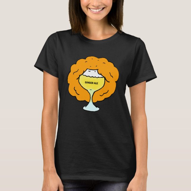 T-shirt Ginger Ale Boire Alcool Punny Redhead Bar Cr (Devant)