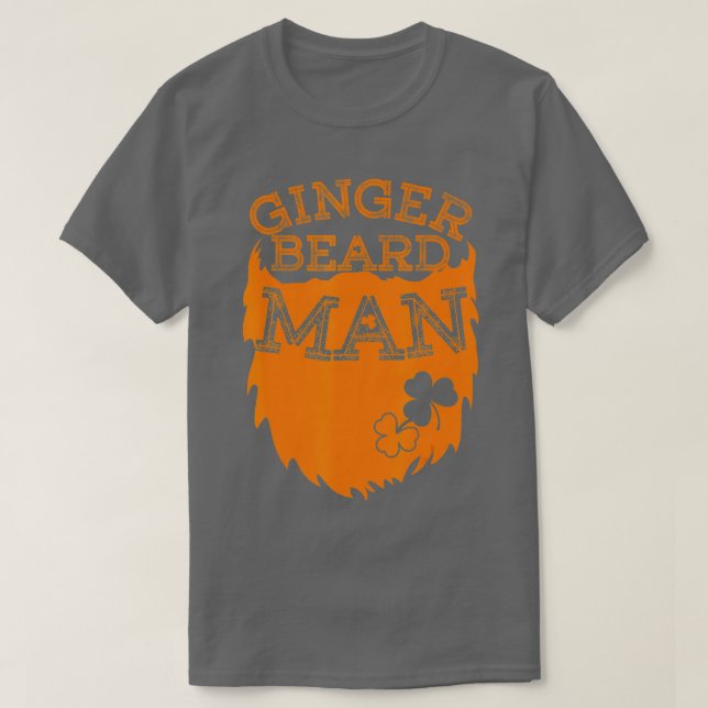 T-shirt Ginger Beard Homme Drôle Jour de la Saint Patrick  (Design devant)