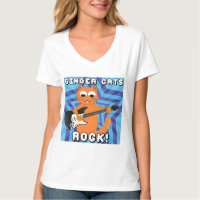 Ginger Cats Rock ! Chemise T Chat Guitare