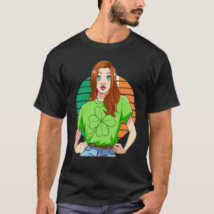 T-shirt Ginger Girl Leprechaun Jour de la Saint Patrick C