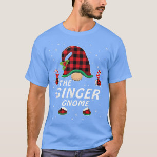 T-shirt Ginger Gnome Buffalo Plaid Matching Family Christa