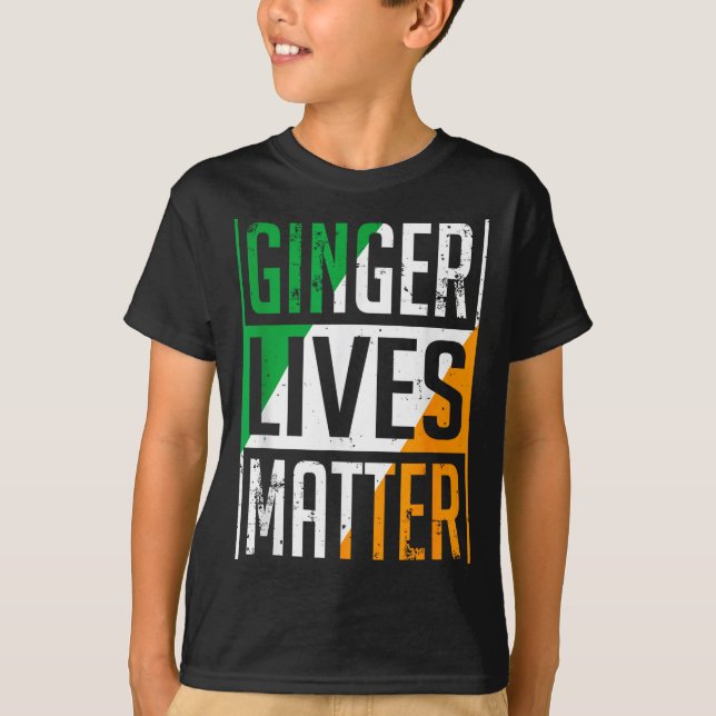 T-shirt Ginger Lives Irish Flag St Patricks Day Redhead Me (Devant)