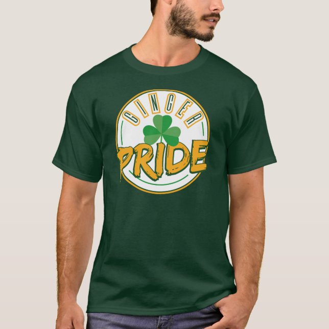 T-shirt Ginger Pride St Patrick's Day Clover Leaf Shamrock (Devant)