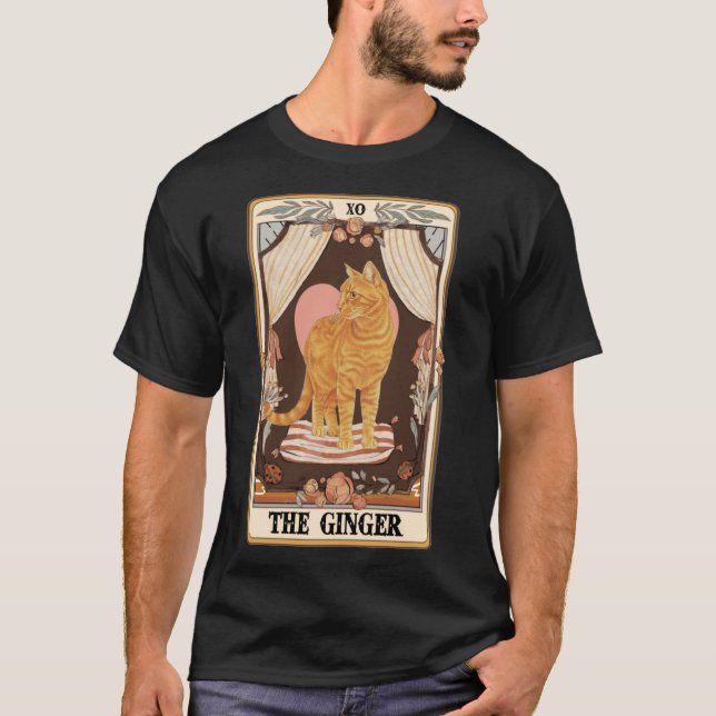 T-shirt Ginger Tarot Card Ginger Tabby Cat Ginger Cat (Devant)