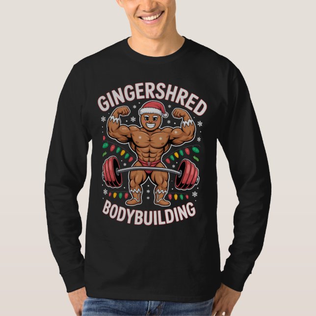 T-shirt Gingerbread Bodybuilding Christmas Gym  (Devant)