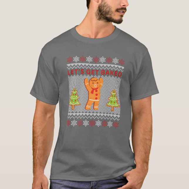 T-shirt Gingerbread Cookie Baking Team Christmas Santa Hat (Devant)