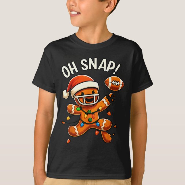T-shirt Gingerbread Football Oh Snap Christmas Lights Desi (Devant)