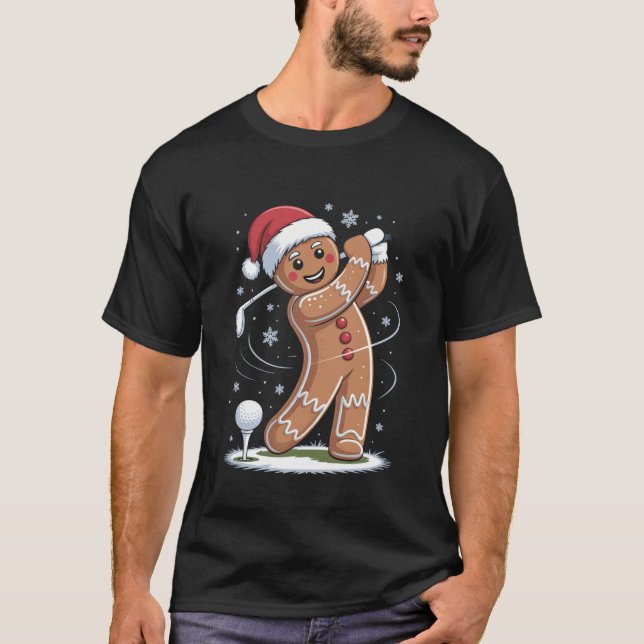 T-shirt Gingerbread Golf Player Christmas Golfer Xmas Golf (Devant)