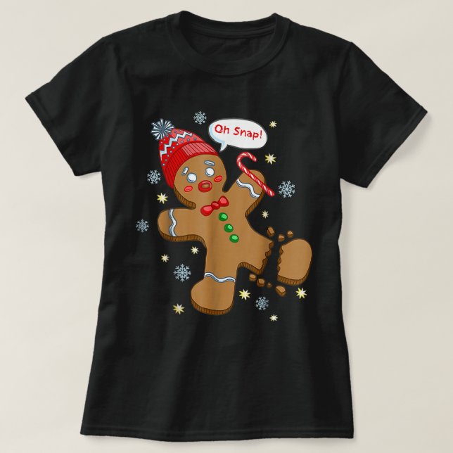 T-shirt Gingerbread Homme Cookie X Mas Oh Snap Funny migno (Design devant)