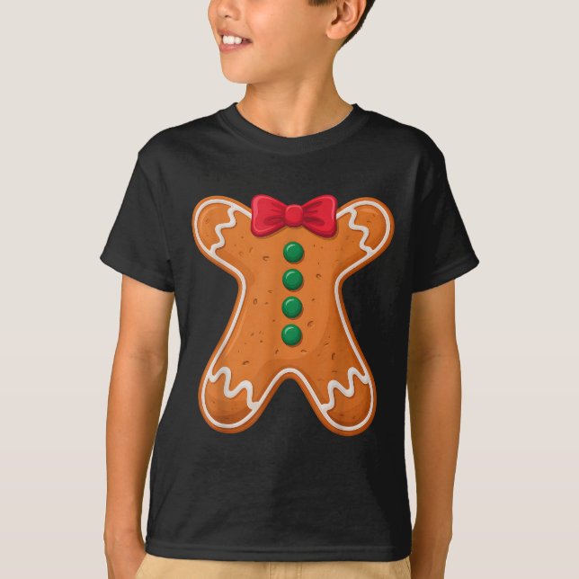T-shirt Gingerbread Man Costume Funny For Halloween Christ (Devant)