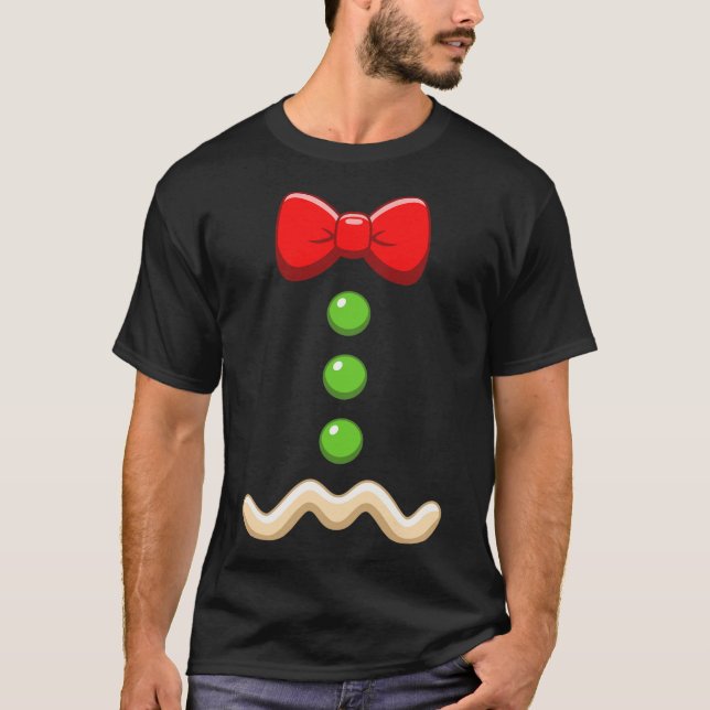 T-shirt Gingerbread Man Costume Noël Halloween Cookie (Devant)