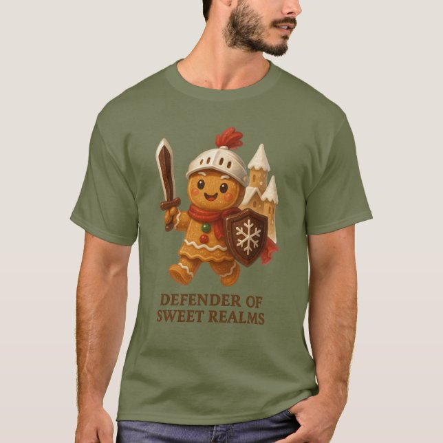 T-shirt Gingerbread Man - Defender of the Realm Christmas  (Devant)