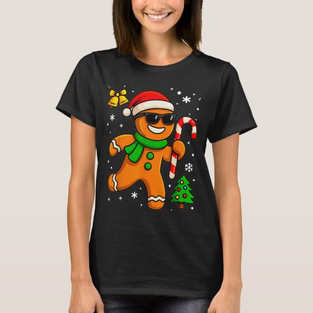 T-shirt Gingerbread Man Funny Christmas Cookie Costume Bak (Devant)
