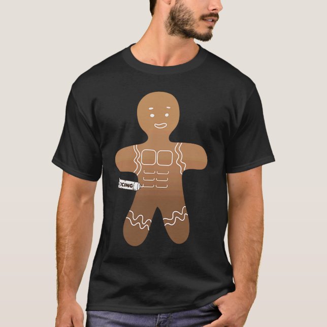 T-shirt Gingerbread Man Icing Fitness Workout Ugly Christm (Devant)