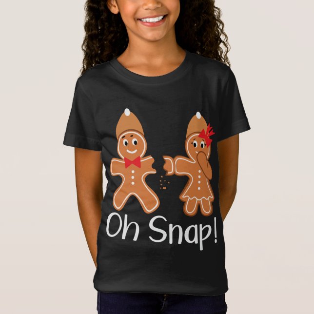 T-Shirt Gingerbread Man Oh Snap Funny Christmas (Devant)
