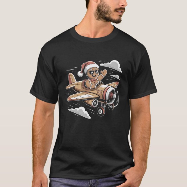 T-shirt Gingerbread Pilot Christmas Aviation Xmas Humor fo (Devant)