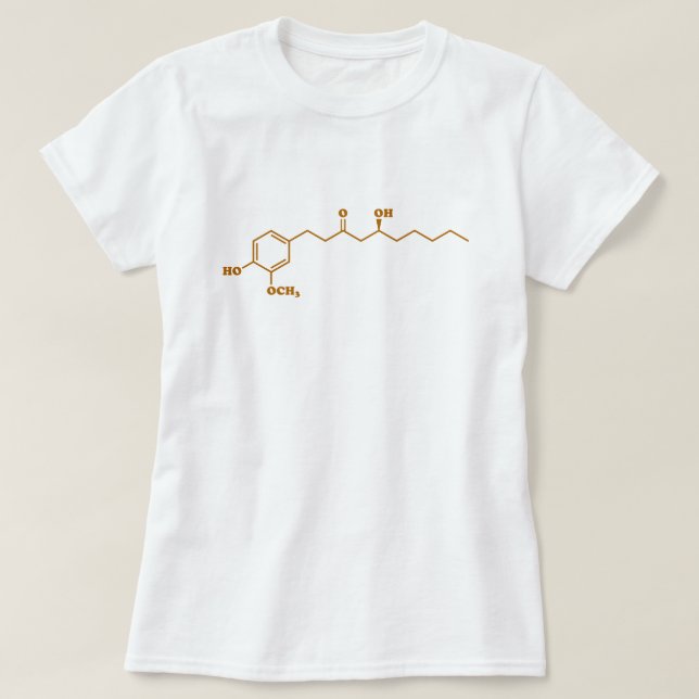 T-shirt Gingerol Molecule formule chimique (Design devant)