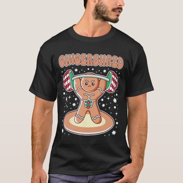T-shirt Gingersher de Noël Drôle pain d'épices Homme Gym B (Devant)