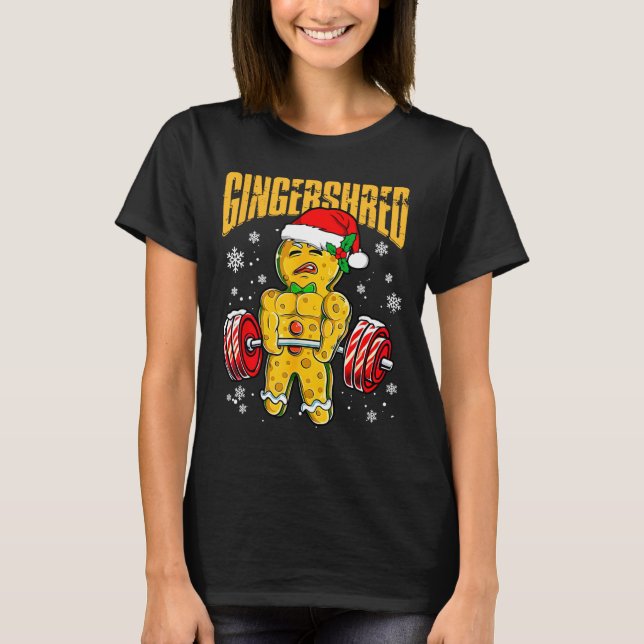 T-shirt Gingersher Funny Gingerbread Homme Gym Bodybuildin (Devant)