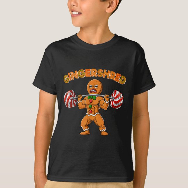 T-shirt Gingershred Bodybuilder Funny Gingerbread Man Weig (Devant)