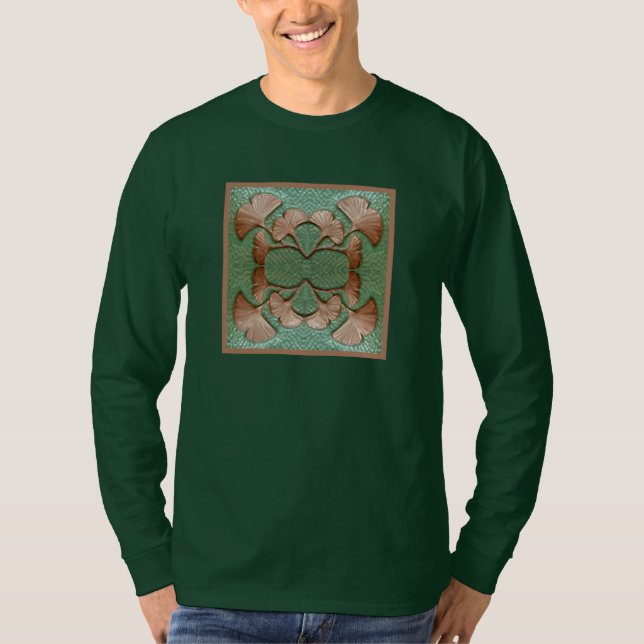 T-shirt Gingko Gingko à manches longues et vertes  (Devant)