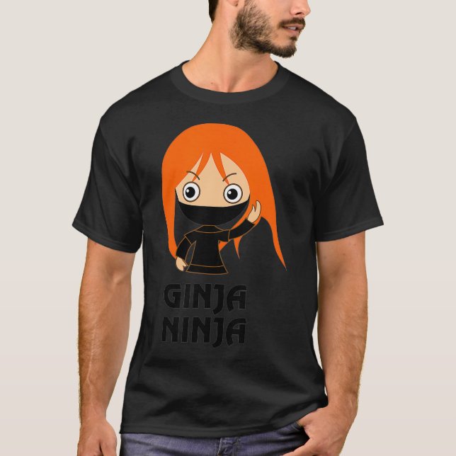T-shirt Ginja Ninja Funny Redhead Ginger Chemise à cheveux (Devant)