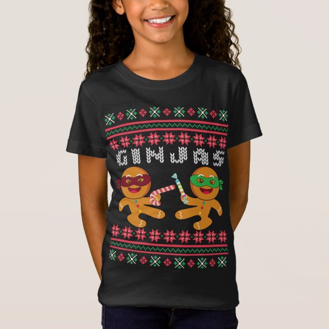 T-Shirt Ginjas Gingerbread Hommes laide de Noël (Devant)