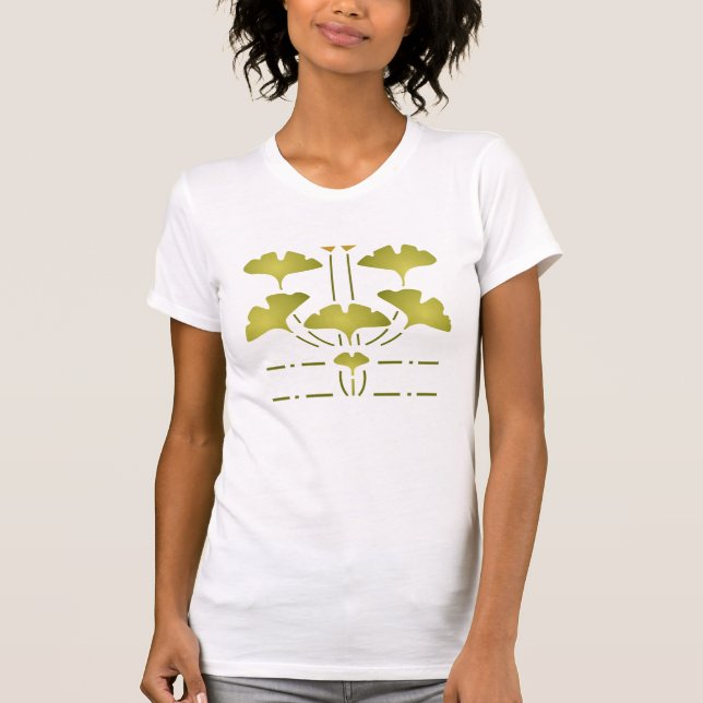 T-shirt "Ginkgo Frieze" Design de crayon par Helen Foster (Devant)