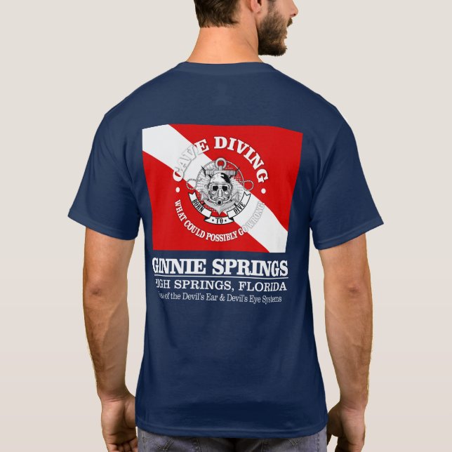T-shirt Ginnie Springs (les meilleures grottes) (Dos)