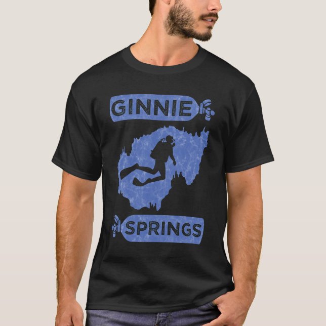 T-shirt Ginnie Springs Thirt Cave Plongée Caverne Chemise (Devant)