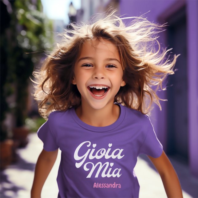 T-shirt Gioia Mia Italien My Joy Affectionate Terme Purple (Gioia Mia (Italian for "My Joy")
Kids Purple Tee)
