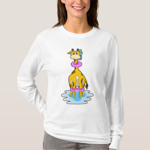 T-shirt Girafe à la natation avec anneau de natation