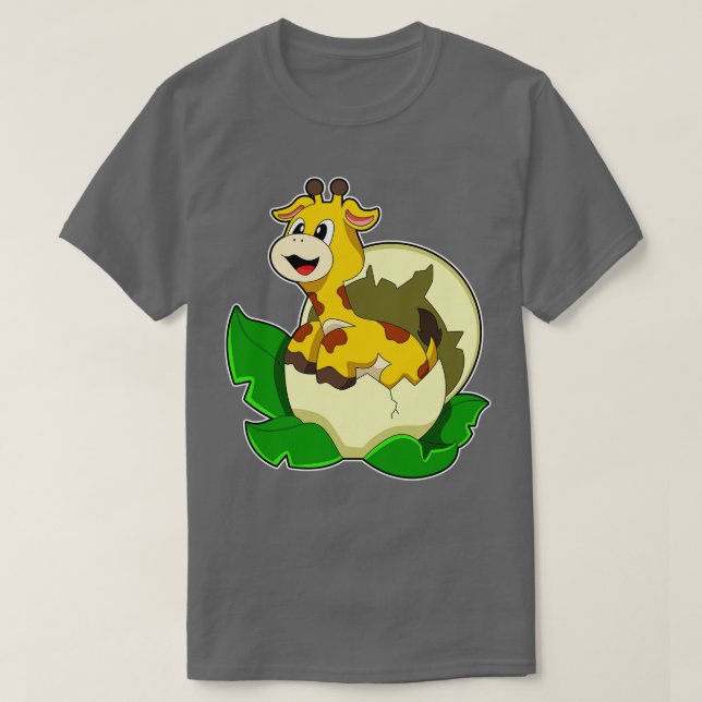 T-shirt Girafe à l'oeuf feuille (Design devant)