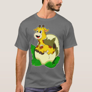 T-shirt Girafe à l'oeuf feuille