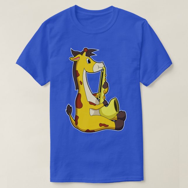 T-shirt Girafe à Musique avec saxophone (Design devant)