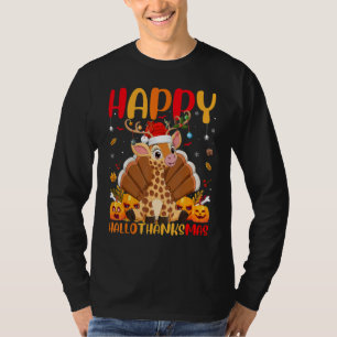 T-shirt Girafe Animal  Girafe Heureux Hellothanksmas