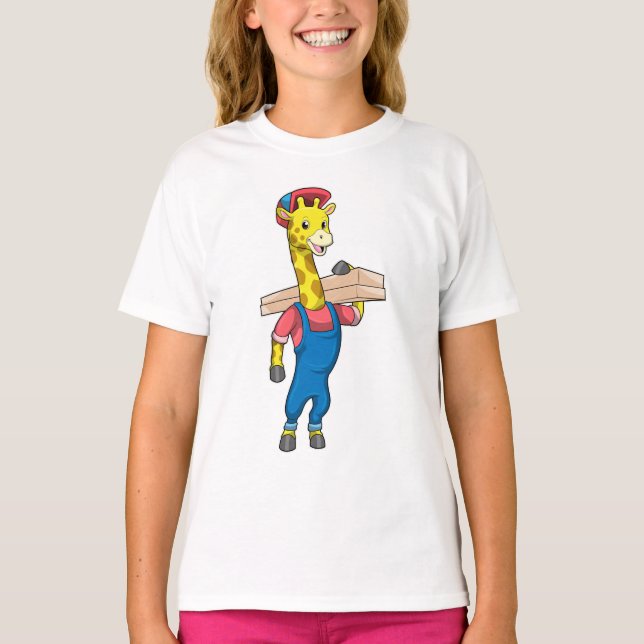 T-shirt Girafe as Carpenter with Wood (Devant)