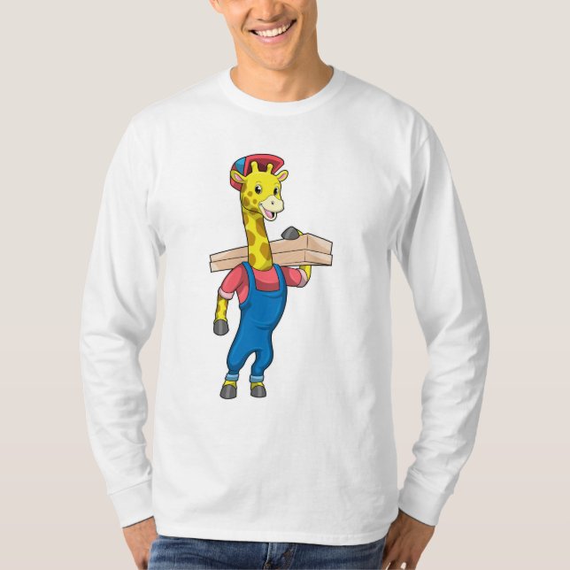 T-shirt Girafe as Carpenter with Wood (Devant)