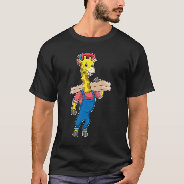 T-shirt Girafe as Carpenter with Wood (Devant)