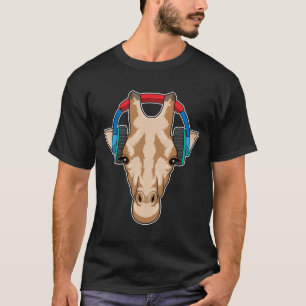 T-shirt Girafe at Music with Headphone