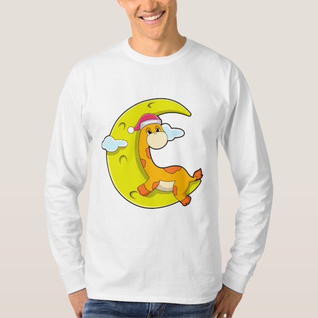 T-shirt Girafe au coucher de la lune (Devant)