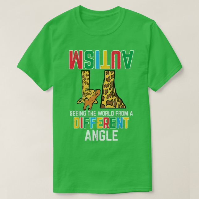 T-shirt Girafe Autism Seeing World Different Angle Aware (Design devant)