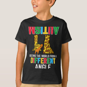 T-shirt Girafe Autisme Voir le Monde sous un Angle Différe