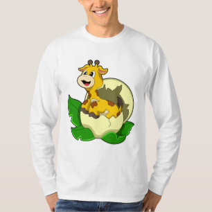 T-shirt Girafe aux feuilles et oeufs