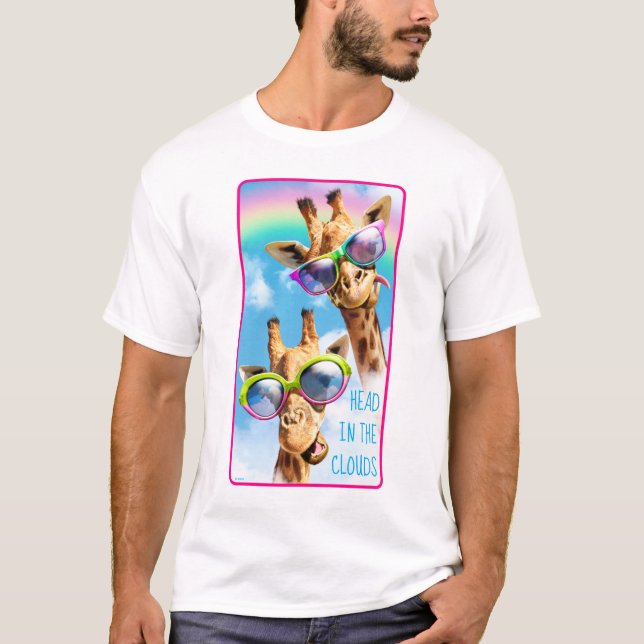 T-shirt Girafe Aux Lunettes De Soleil (Devant)