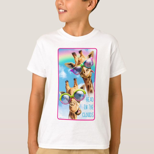 T-shirt Girafe Aux Lunettes De Soleil (Devant)