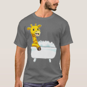 T-shirt Girafe avec baignoire avec mousse