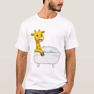 T-shirt Girafe avec baignoire avec mousse