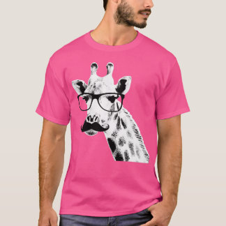 T-shirt Girafe avec barbe et lunettes