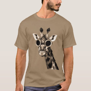 T-shirt Girafe avec des lunettes de lunettes de soleil de